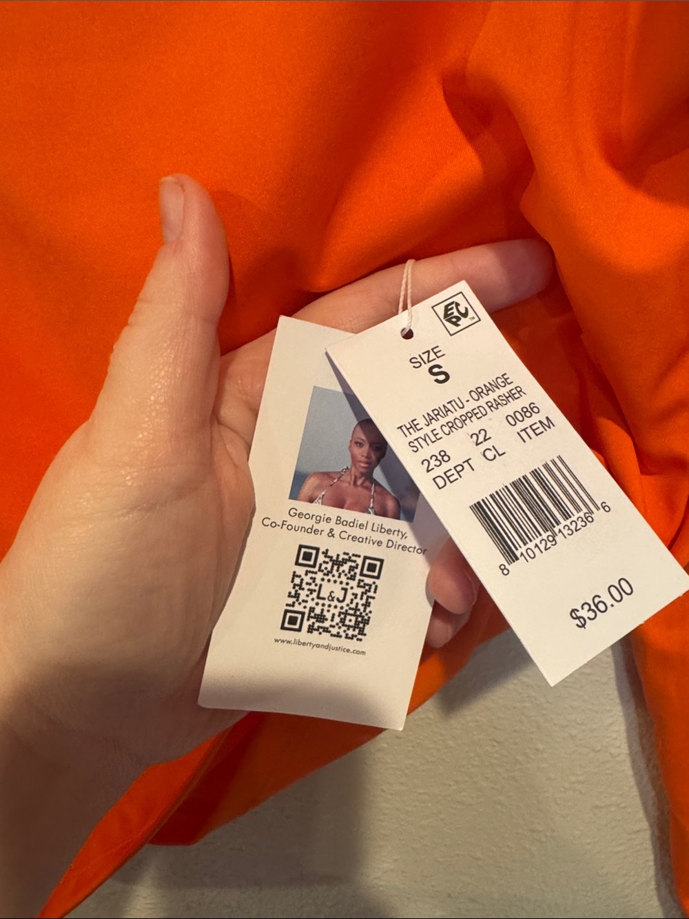 Liberty & Justice NWT Jariatu Rashguard Crop Top - Picture 8 of 12